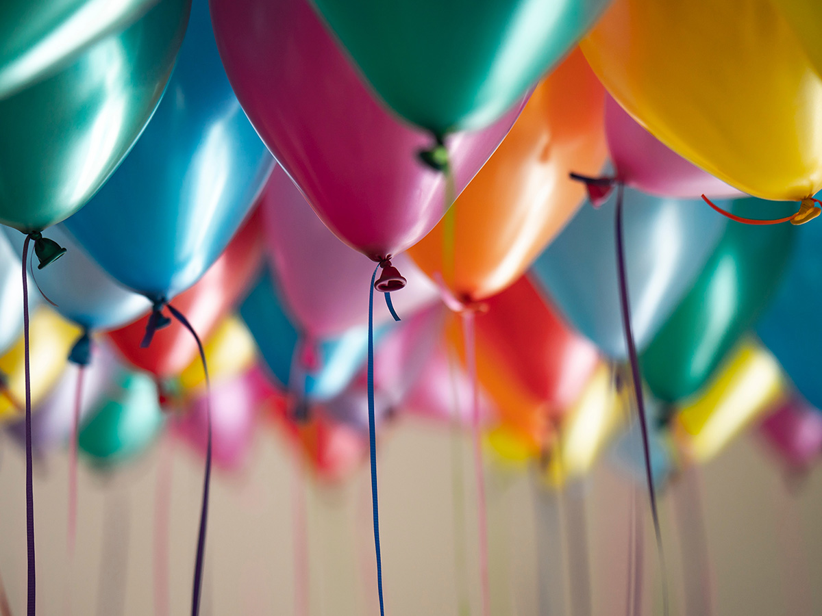 A group of colorful balloons.