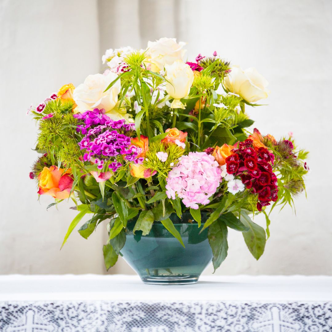 floral arrangement on table